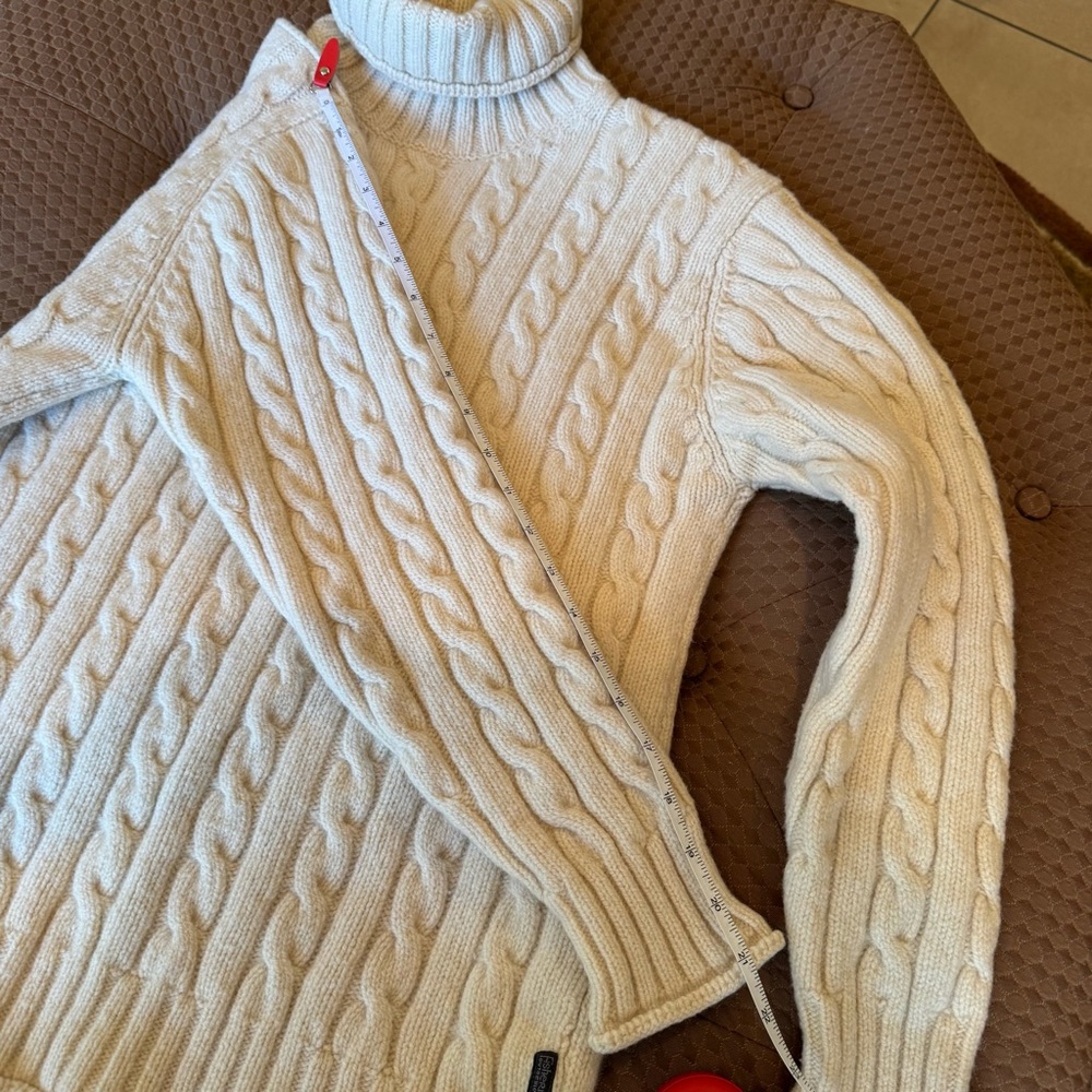 🦋Fisherman Out of Ireland Pure Wool Cashmere Blend Cable Knit Turtleneck🦋 - Picture 12 of 12